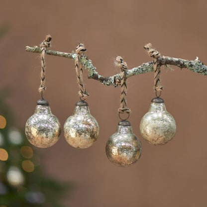 Round rustic gold bauble