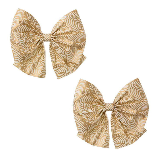Paper Bow Mara 12cm Cream/Gold S/2pcs