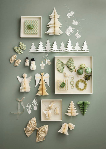Paper Bow Mara 12cm Cream/Gold S/2pcs