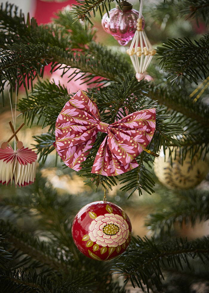 Paper Bow Naya 12cm Scarlet/Gold S/2pcs
