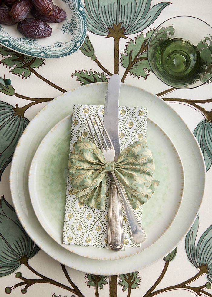 Paper Bow Naya 12cm Sage/Gold S/2pcs
