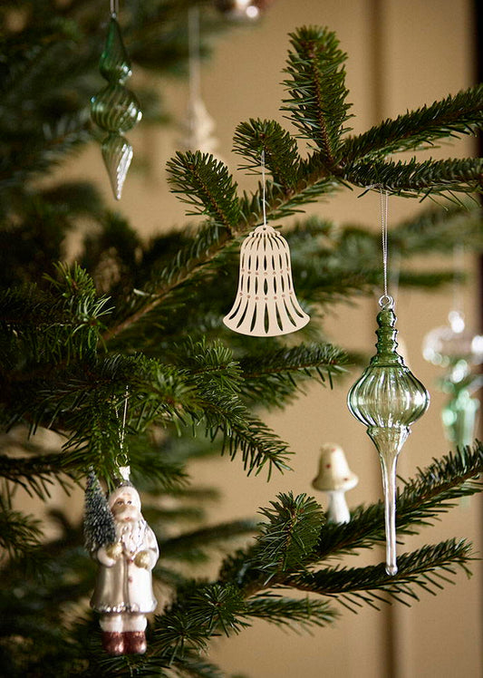 Paper Ornaments Bells 8cm Off White S/3pcs