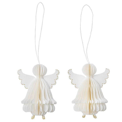 Honeycomb Angel 8,5cm Cream S/2pcs