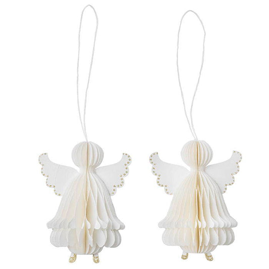 Honeycomb Angel 8,5cm Cream S/2pcs