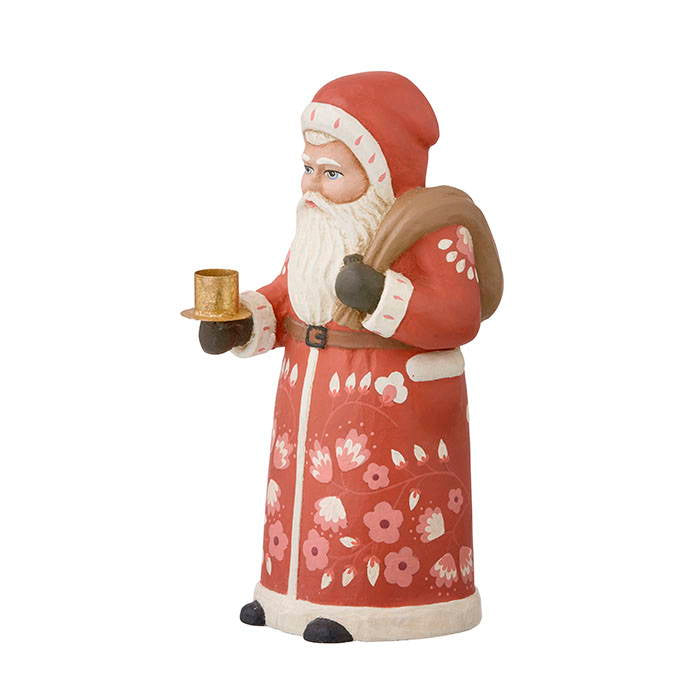 Candle Holder Santa 18cm Marigold Red