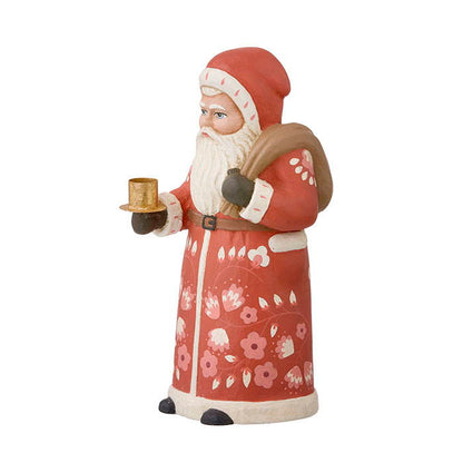 Candle Holder Santa 18cm Marigold Red