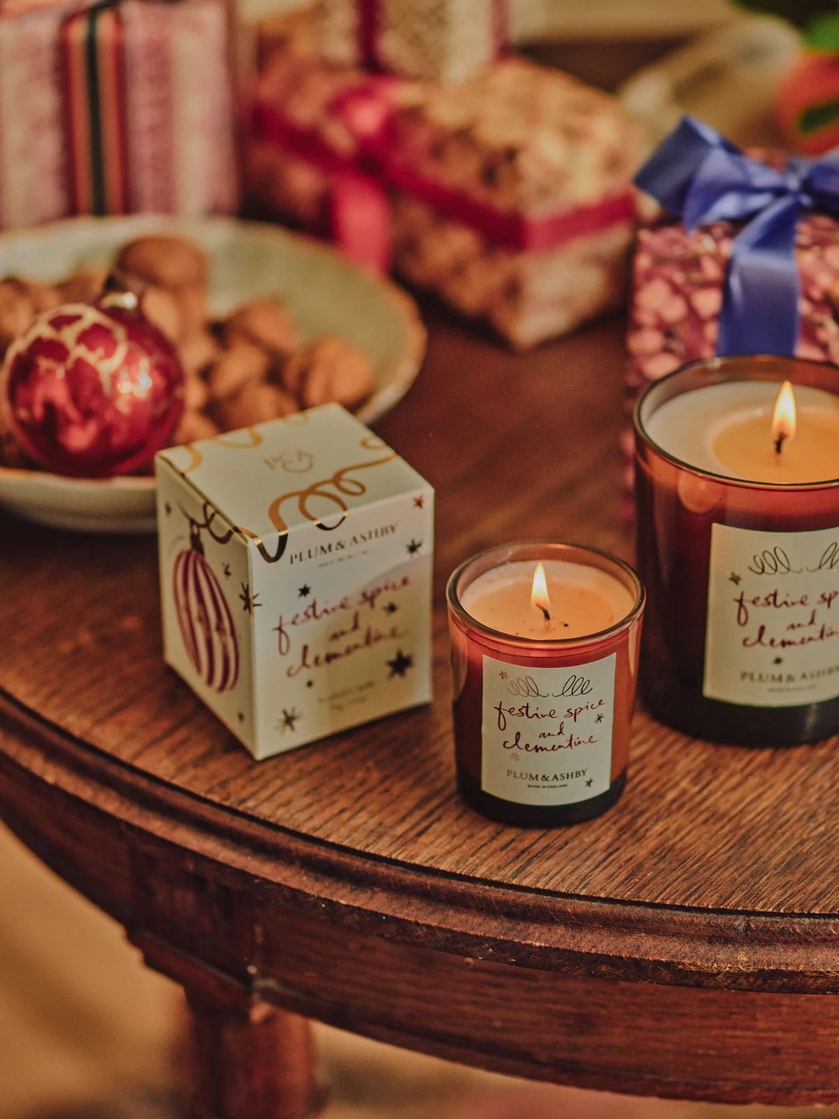Plum & Ashby Festive Spice and Clementine Votive 75g