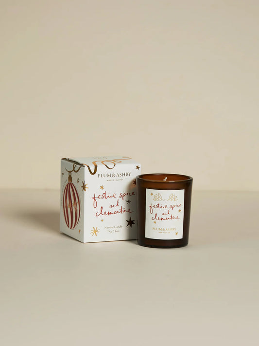Plum & Ashby Festive Spice and Clementine Votive 75g