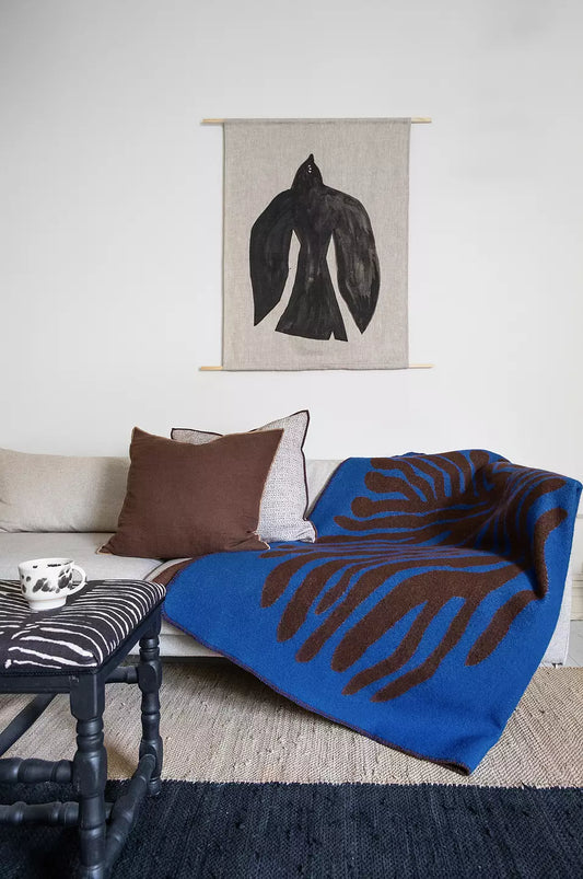 Pine Brown + Blue Throw