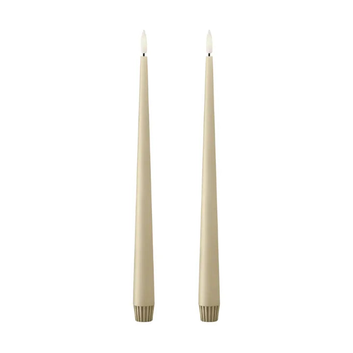 Ester & Erik LED Taper Candles 2 pcs - Pale Ginger