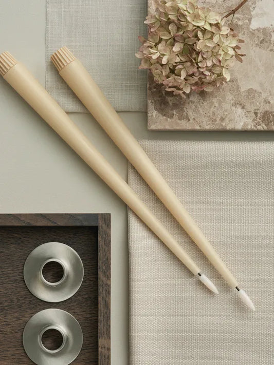 Ester & Erik LED Taper Candles 2 pcs - Pale Ginger