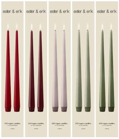 Ester & Erik LED Taper Candles 2 pcs - Pale Ginger