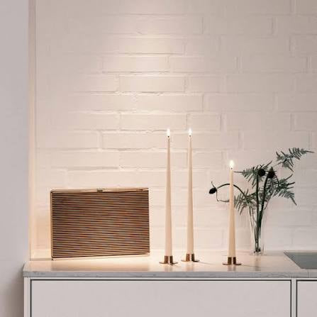 Ester & Erik LED Taper Candles 2 pcs - Ice Latte