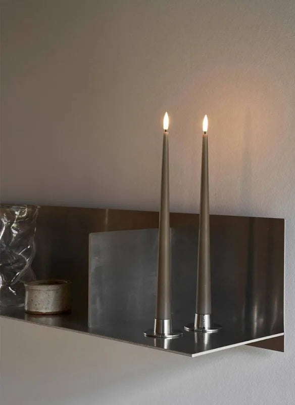 Ester & Erik LED Taper Candles 2 pcs- Caviar