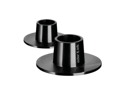 Ester and Erik Candle Holders 2pc - Matt Black Medium