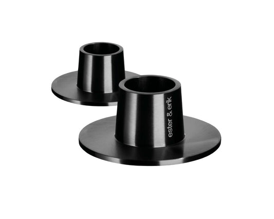 Ester and Erik Candle Holders 2pc - Matt Black Medium