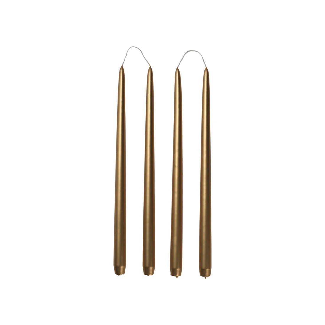 Smooth Taper Candle - Gold - Set 4