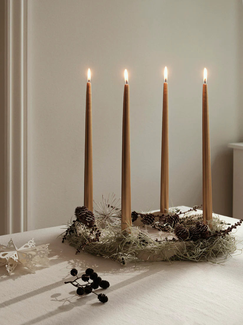 Smooth Taper Candle - Gold - Set 4