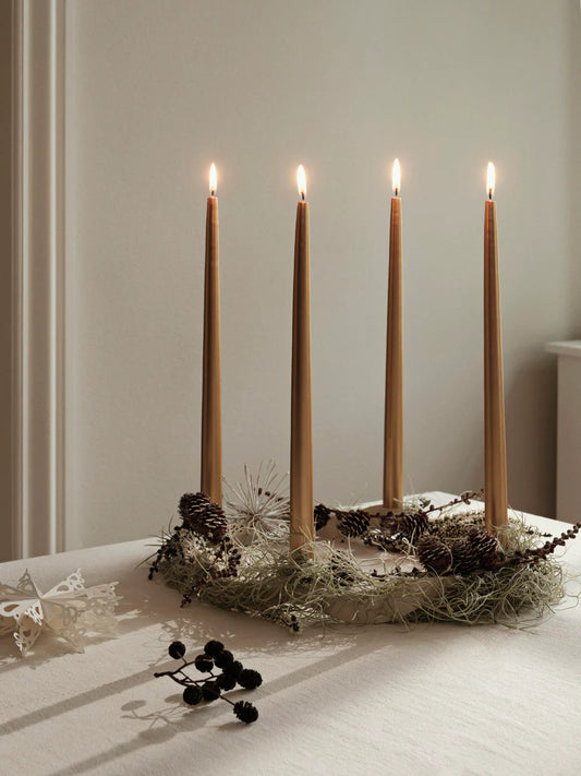 Smooth Taper Candle - Gold - Set 4