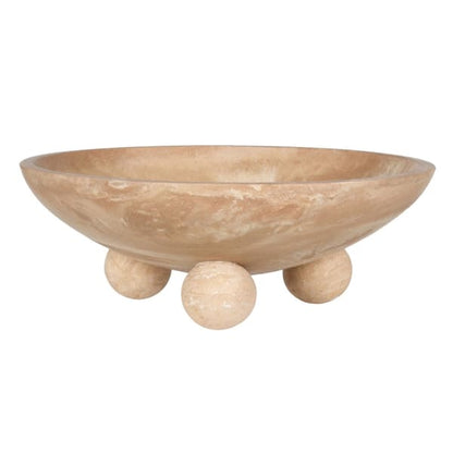 Travertine Round Footed Bowl
