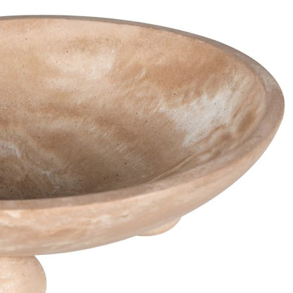 Travertine Round Footed Bowl