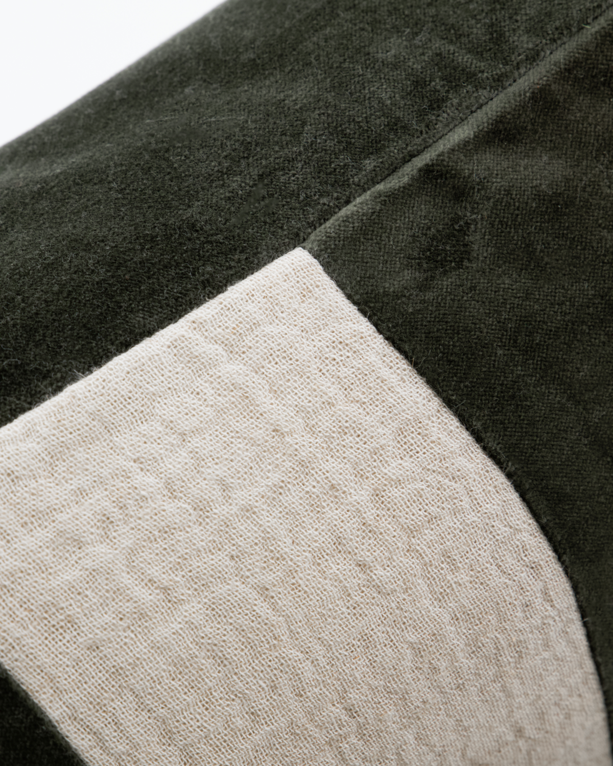 Block Stripe Cushion - Ivy / Cream