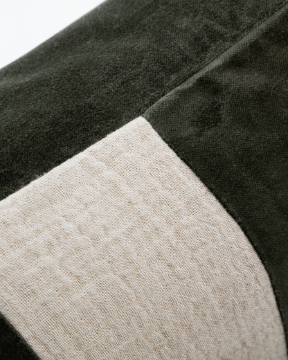 Block Stripe Cushion - Ivy / Cream