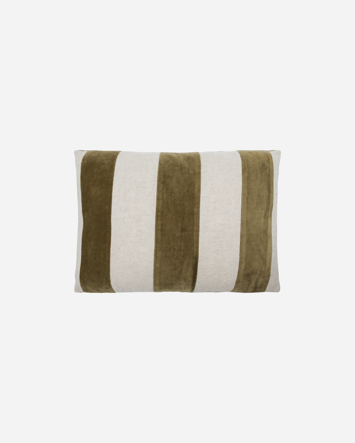 Block Stripe Cushion - Amber / Cream