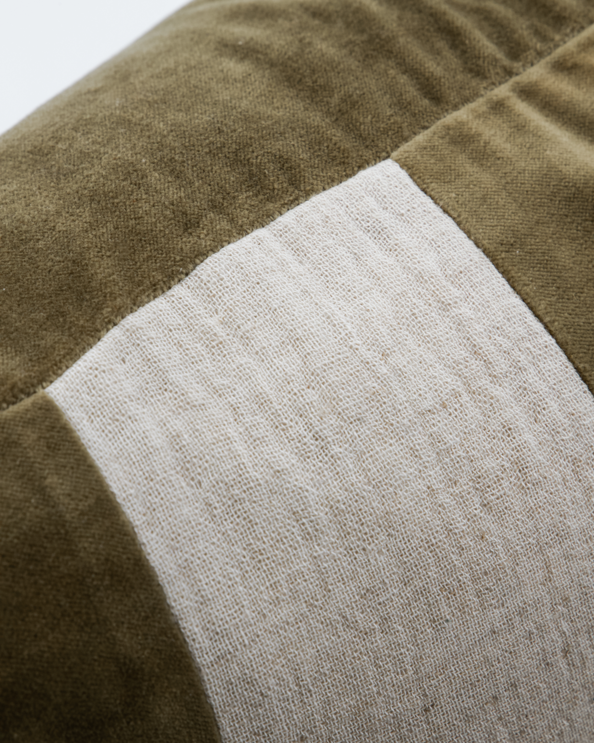Block Stripe Cushion - Amber / Cream