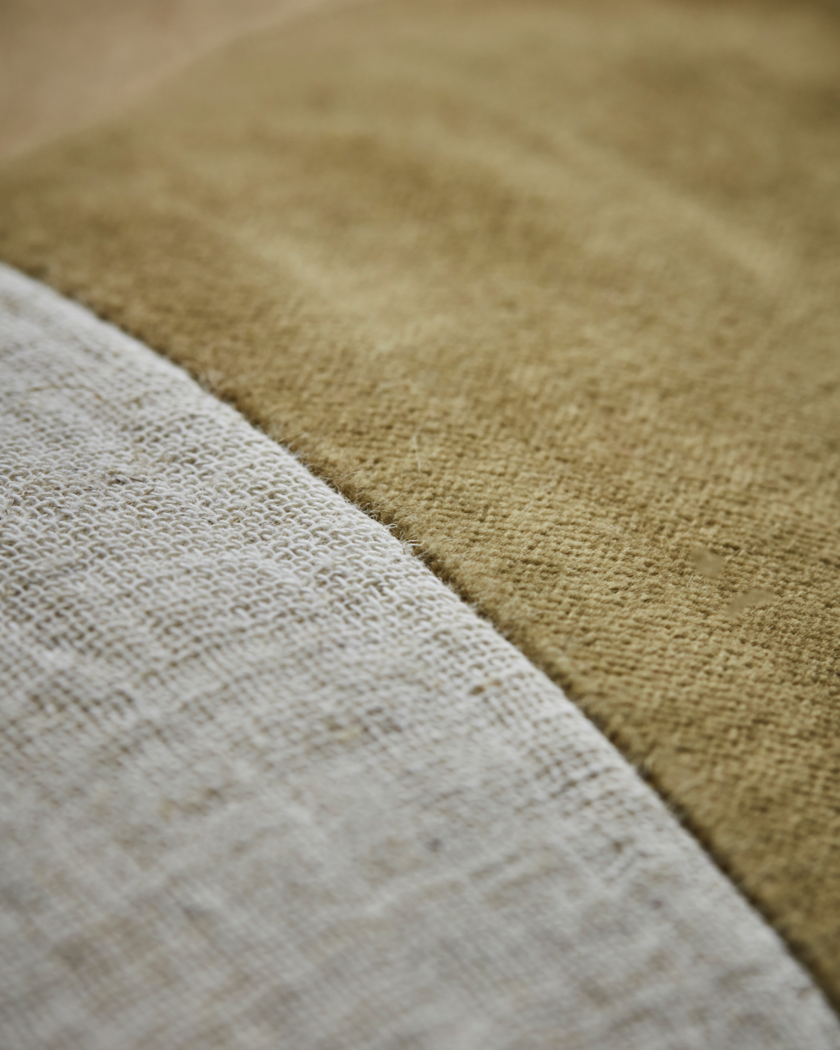 Block Stripe Cushion - Amber / Cream