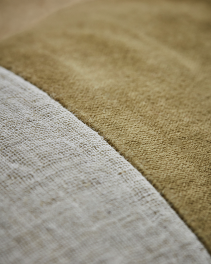 Block Stripe Cushion - Amber / Cream