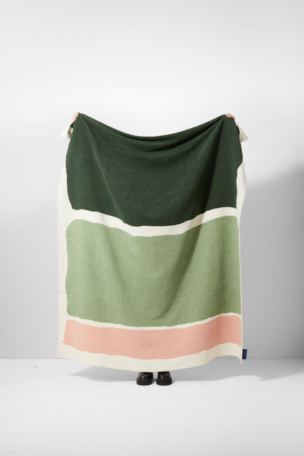 Ian Mankin Cotton Throw Sage/Pink
