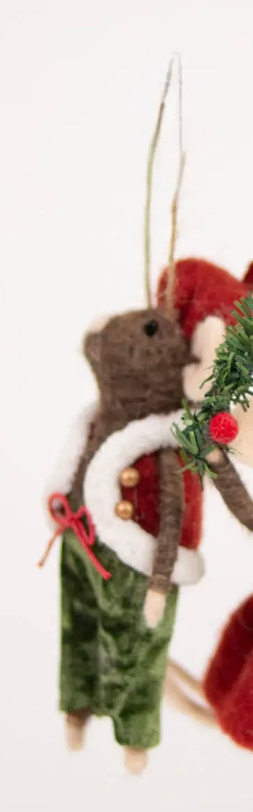 Brown Mice - Christmas Bow