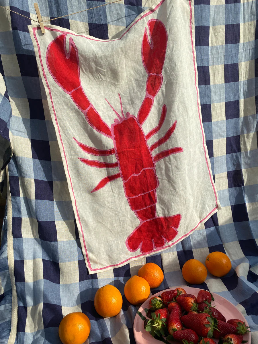 Amuse la Bouche Linen Tea Towel - lobster