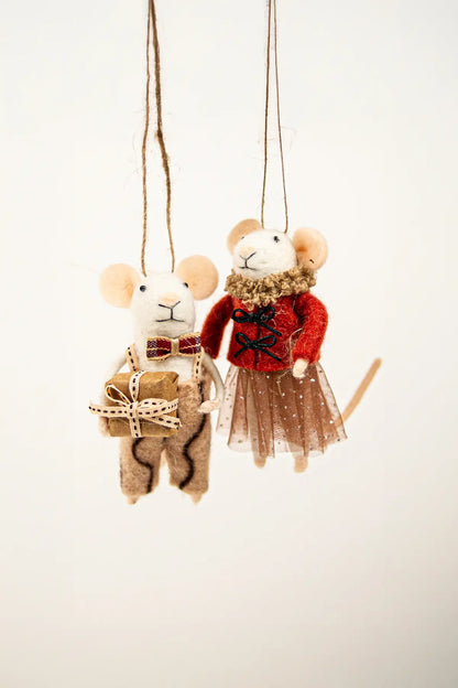 Mice white - Red Coat