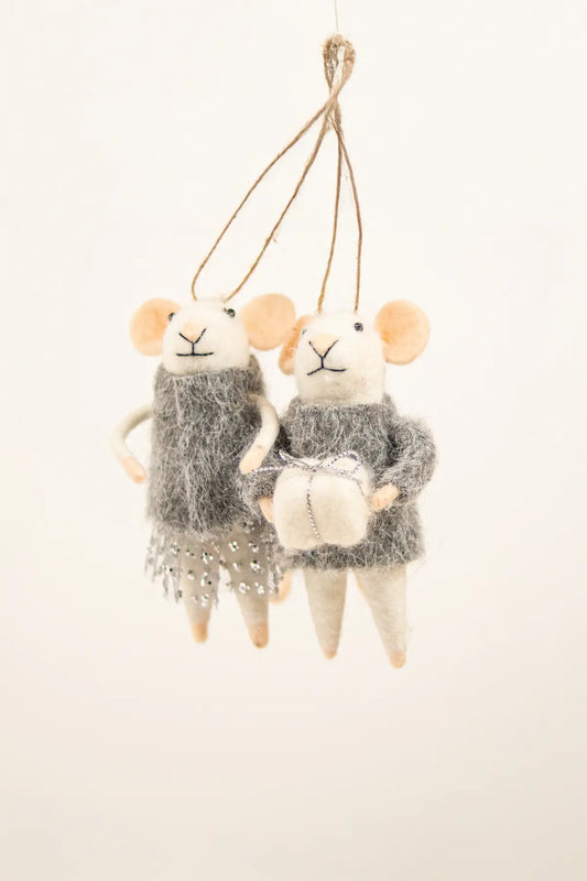 Mice White - Grey Clothes / Glitter Skirt