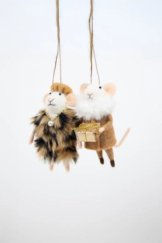 Mice white - Fur Collar / Gold Present