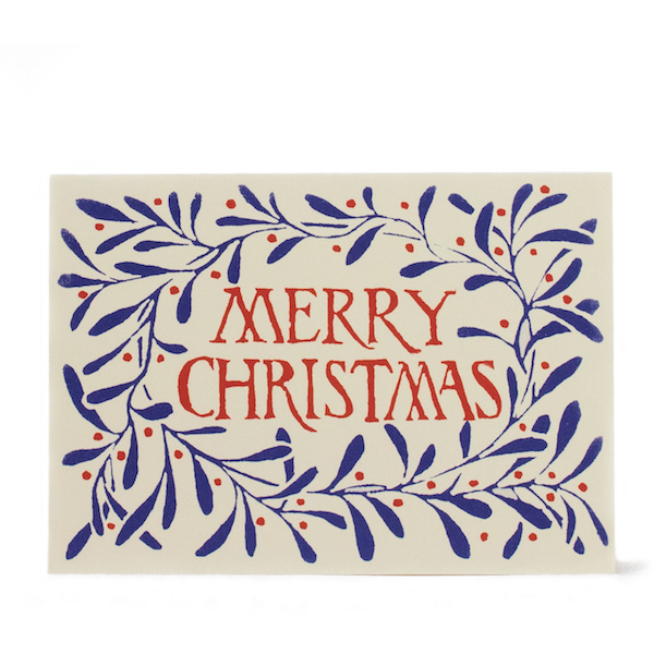 Cambridge Imprint Cards Merry Christmas Wreath Blue / PK10