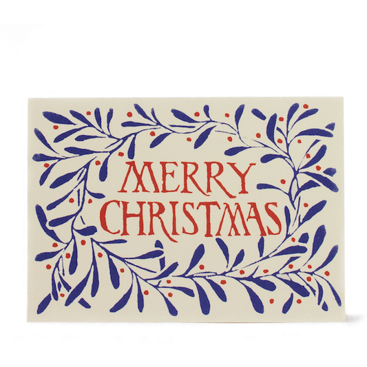 Cambridge Imprint Cards Merry Christmas Wreath Blue / PK10