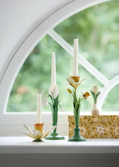 Daffodil Head Straw Candle Holder H7cm