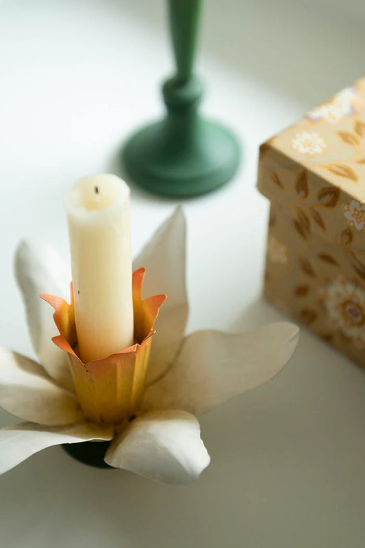 Daffodil Head Straw Candle Holder H7cm