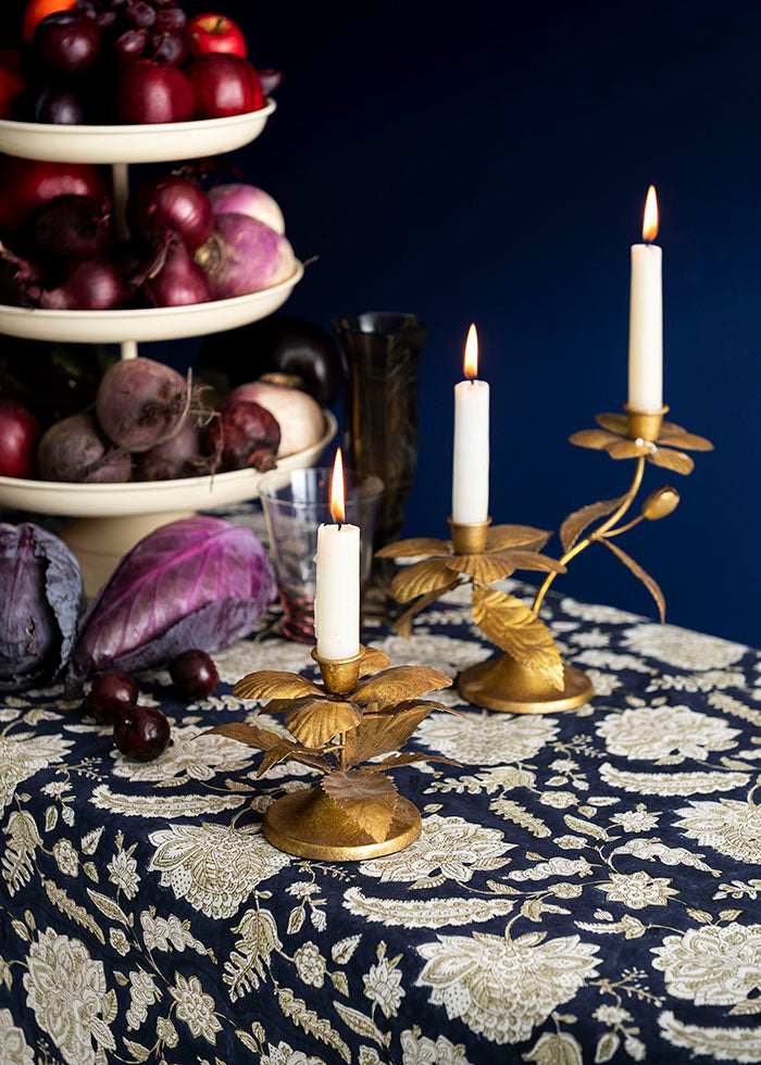 Candle Holder /  Winter Rose Golden