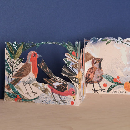 Three Fold Winter Feast Die-Cut Greetings Card