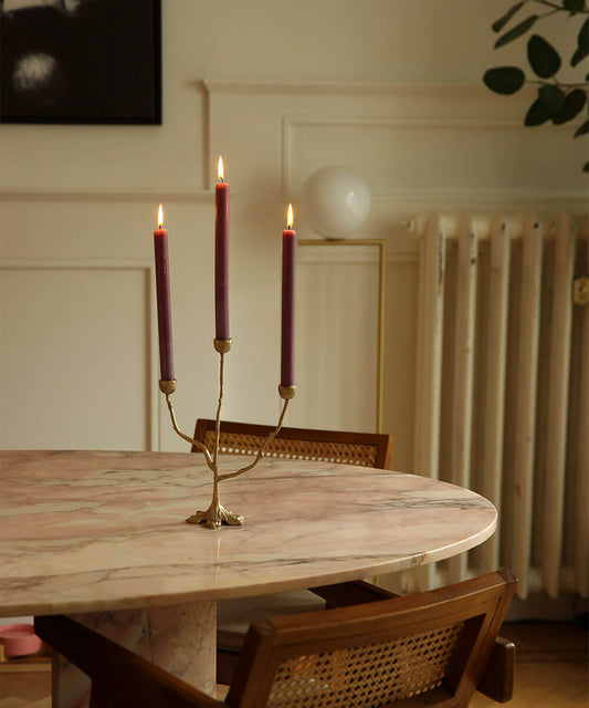 Brass Tree Triple Candle Holder