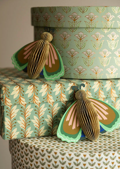 Oblong Box S Naya- cream green leaf