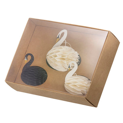 Honeycomb Swans H7/8cm Black/Off