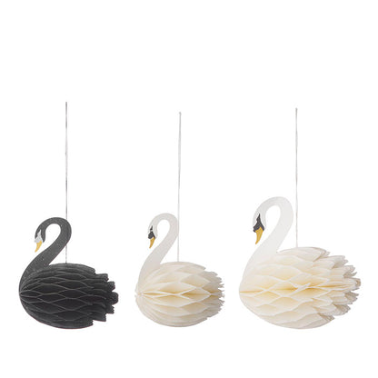 Honeycomb Swans H7/8cm Black/Off