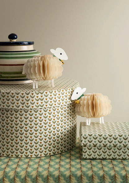 Honeycomb Sheep H8cm Off White S/2pcs