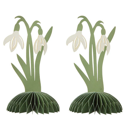 Honeycomb Standing Snowdrops 14cm Sage S/2pcs