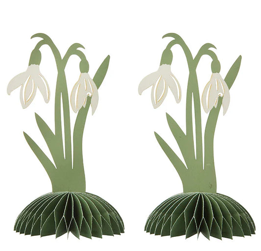 Honeycomb Standing Snowdrops 14cm Sage S/2pcs